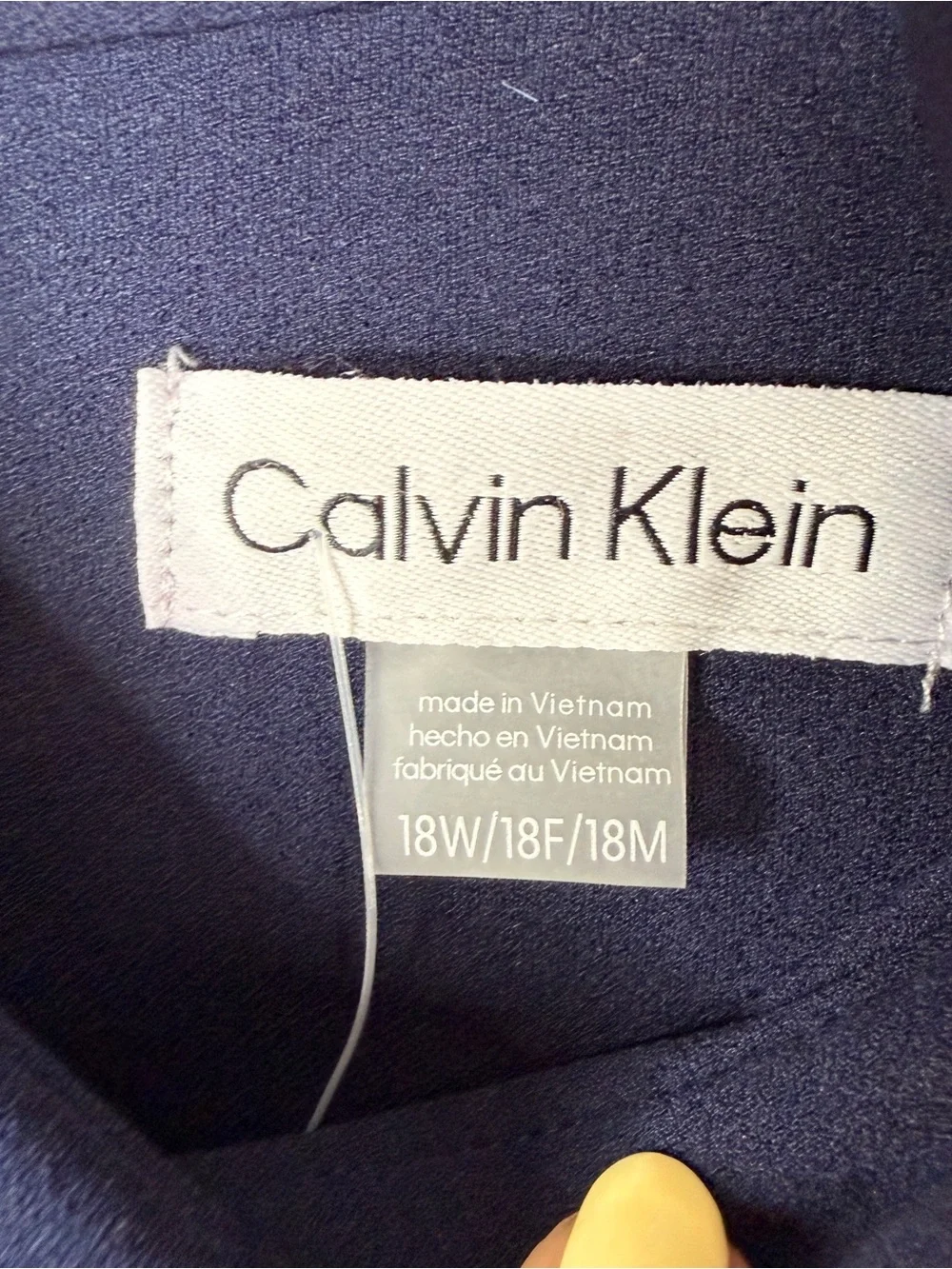 Calvin Klein NWT Navy Blue Tie Neck Sheath Dress Plus Size 18W MSRP $99 - Picture 9 of 11